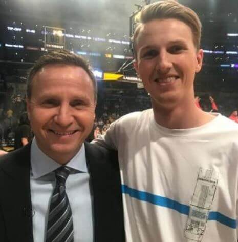 Lexi Brooks father Scott Brooks and brother Chance Brooks in a Basketball event.